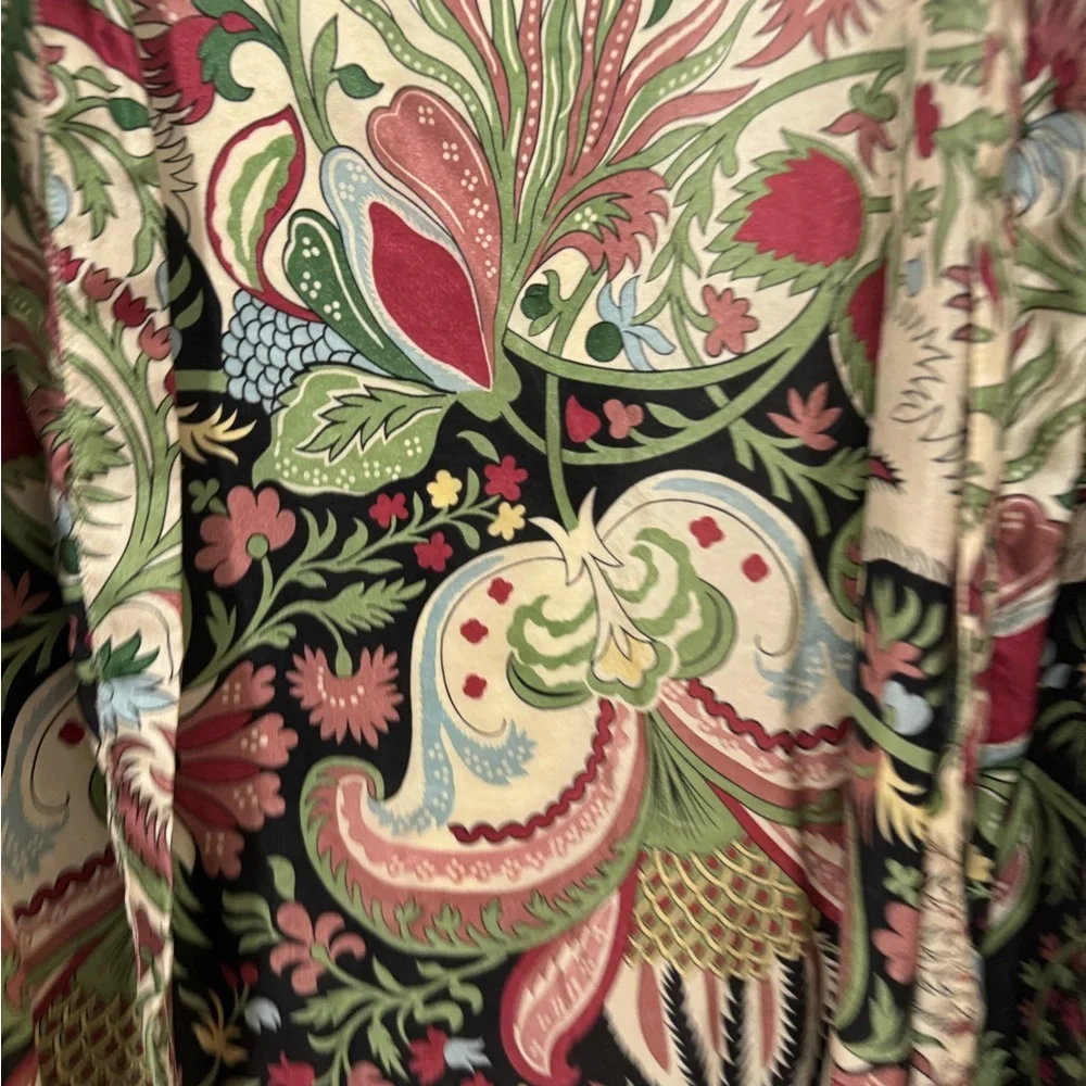STELLA FOREST Vintage 100% Silk Floral Paisley Long Kimono Robe - Picture 2 of 5